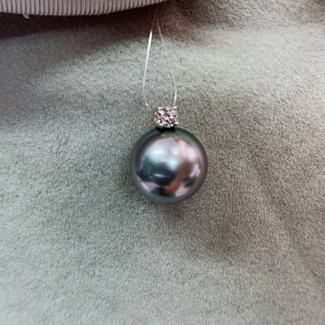 吊坠(不含链)18K金镶嵌海水珍珠11-12