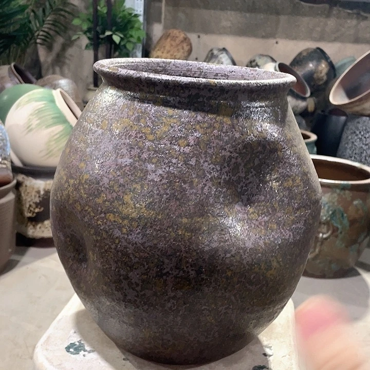 紫砂花盆正品口18高29。z z