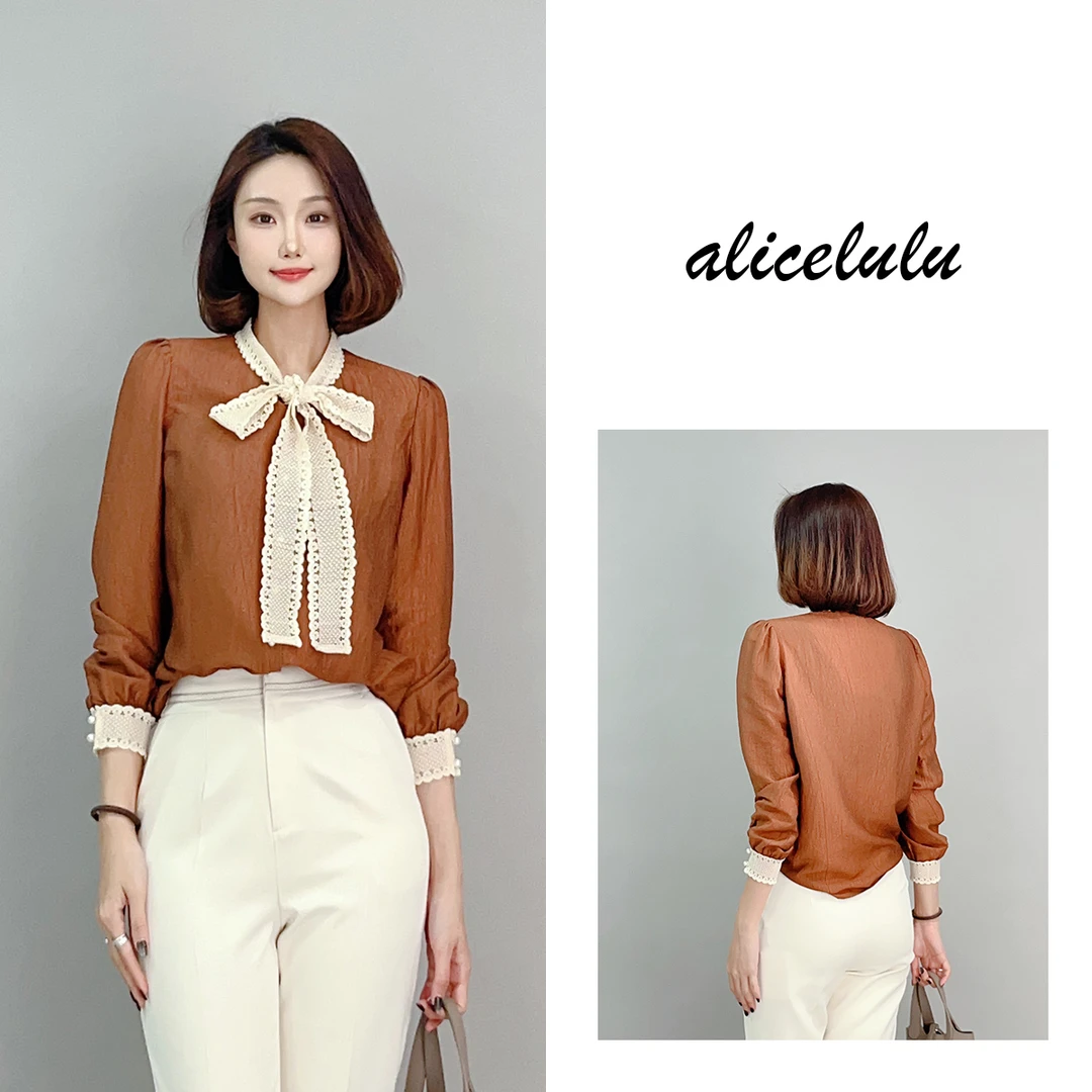 6 ALICE 公主通勤衬衫 撞色绑带 轻柔透气 S2141856W