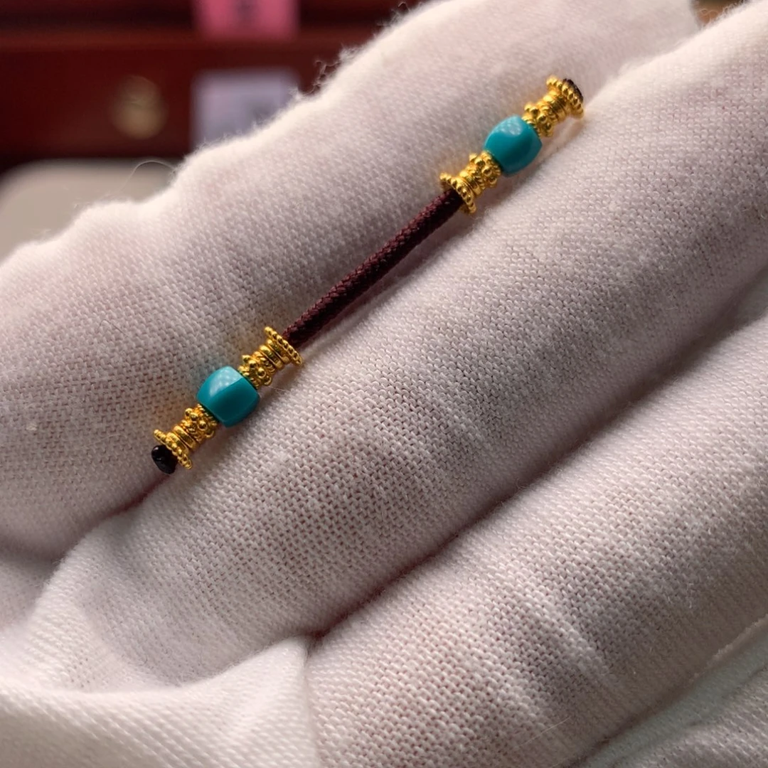 绿松石18K金镶嵌配饰