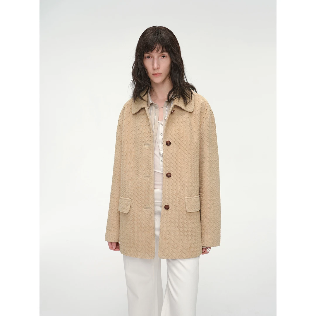 付智恩 伦勃朗夜色 皮衣街头风春秋标准长袖休闲女装复古大衣