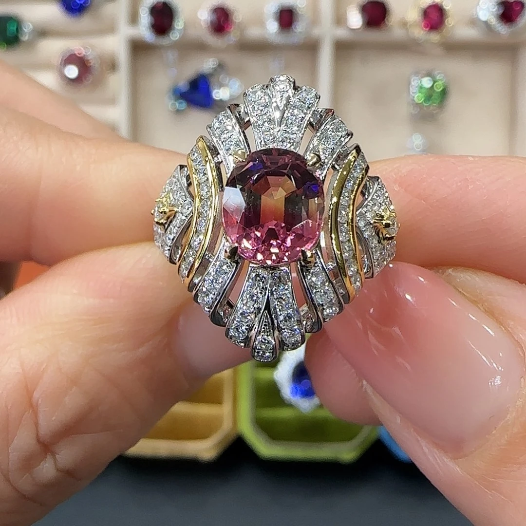 18K金镶嵌戒指碧玺2.05ct