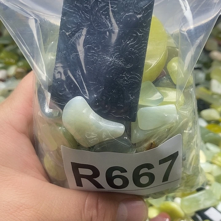 岫玉未镶嵌鱼缸石
