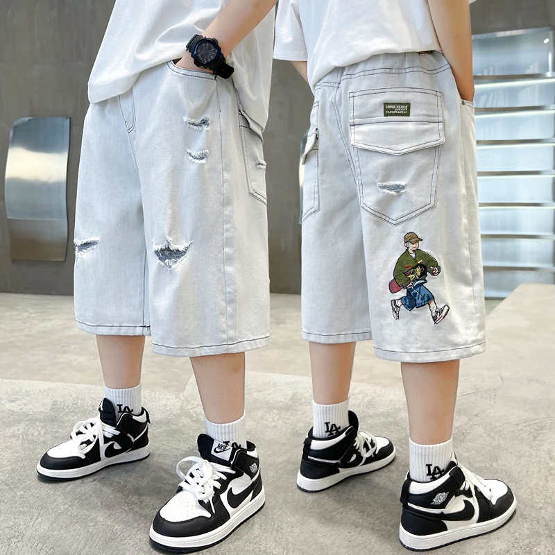男童牛仔短裤夏季薄款宽松2025中大童休闲五分裤洋气儿童中裤百搭