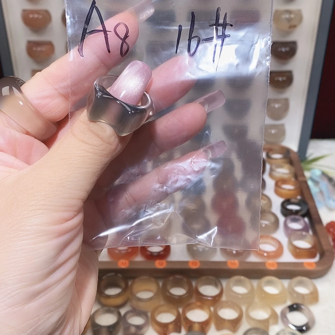 玛瑙/玉髓未镶嵌戒指港16福利款不退换