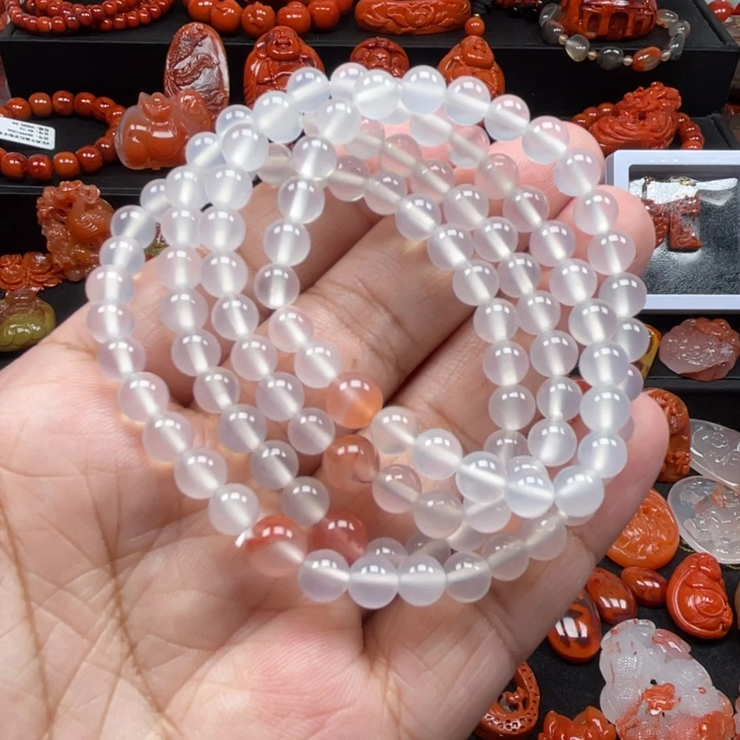 南红玛瑙未镶嵌卡6荔枝冻多圈