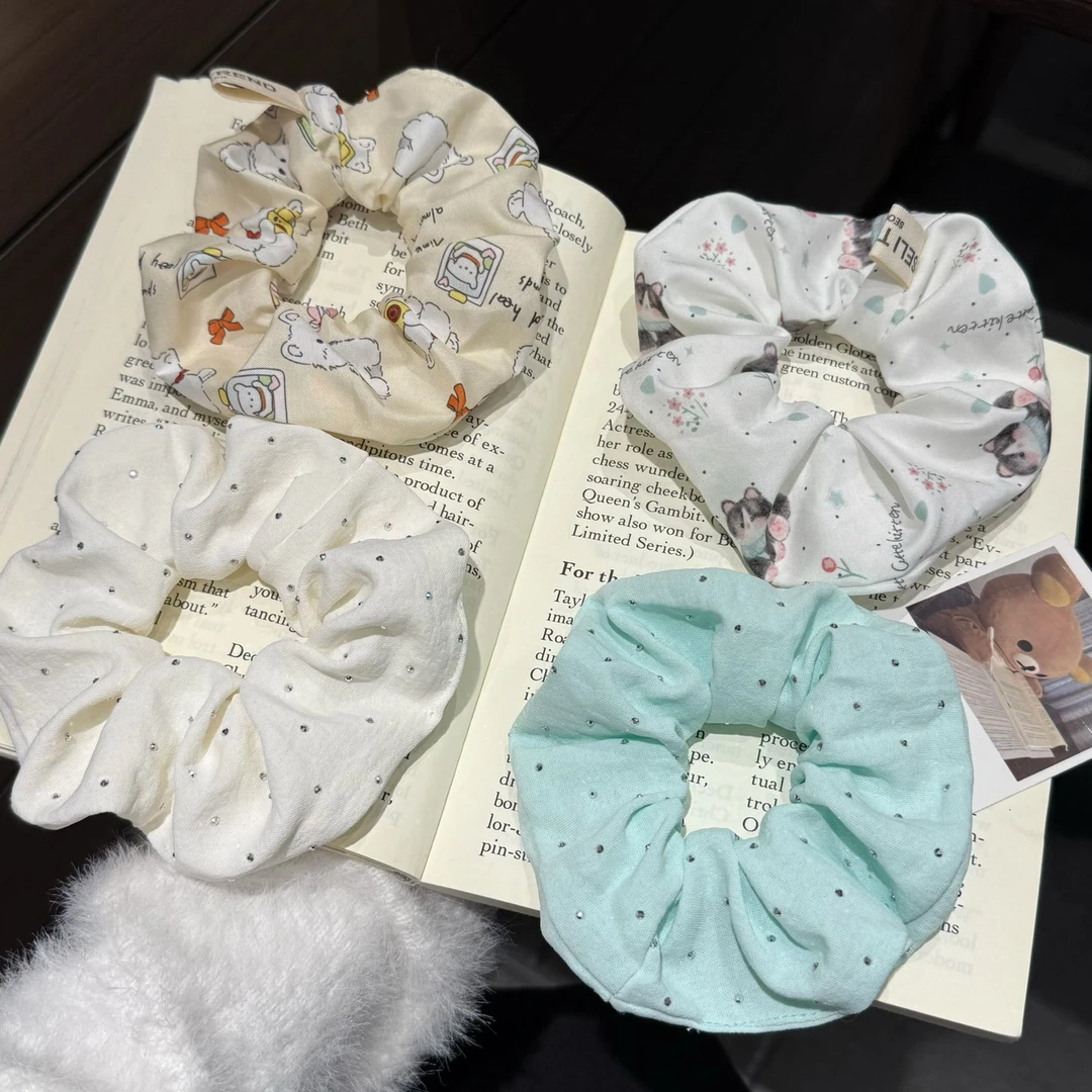 可爱韩系甜美大肠发圈组合侧马尾小清新温柔气质百搭款ins风发饰