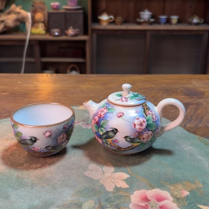 如***马柴烧纯手工手绘陶瓷