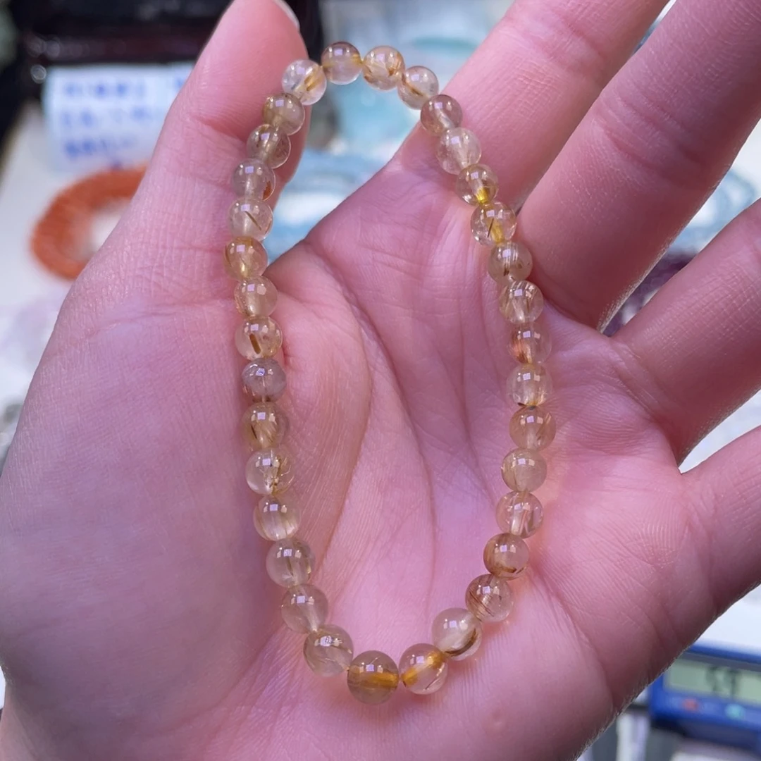 未镶嵌手链水晶福利金发晶5.8mm