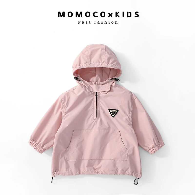 MOMOCO春秋款女童防风上衣儿童时尚春款连帽户外外套75130107013
