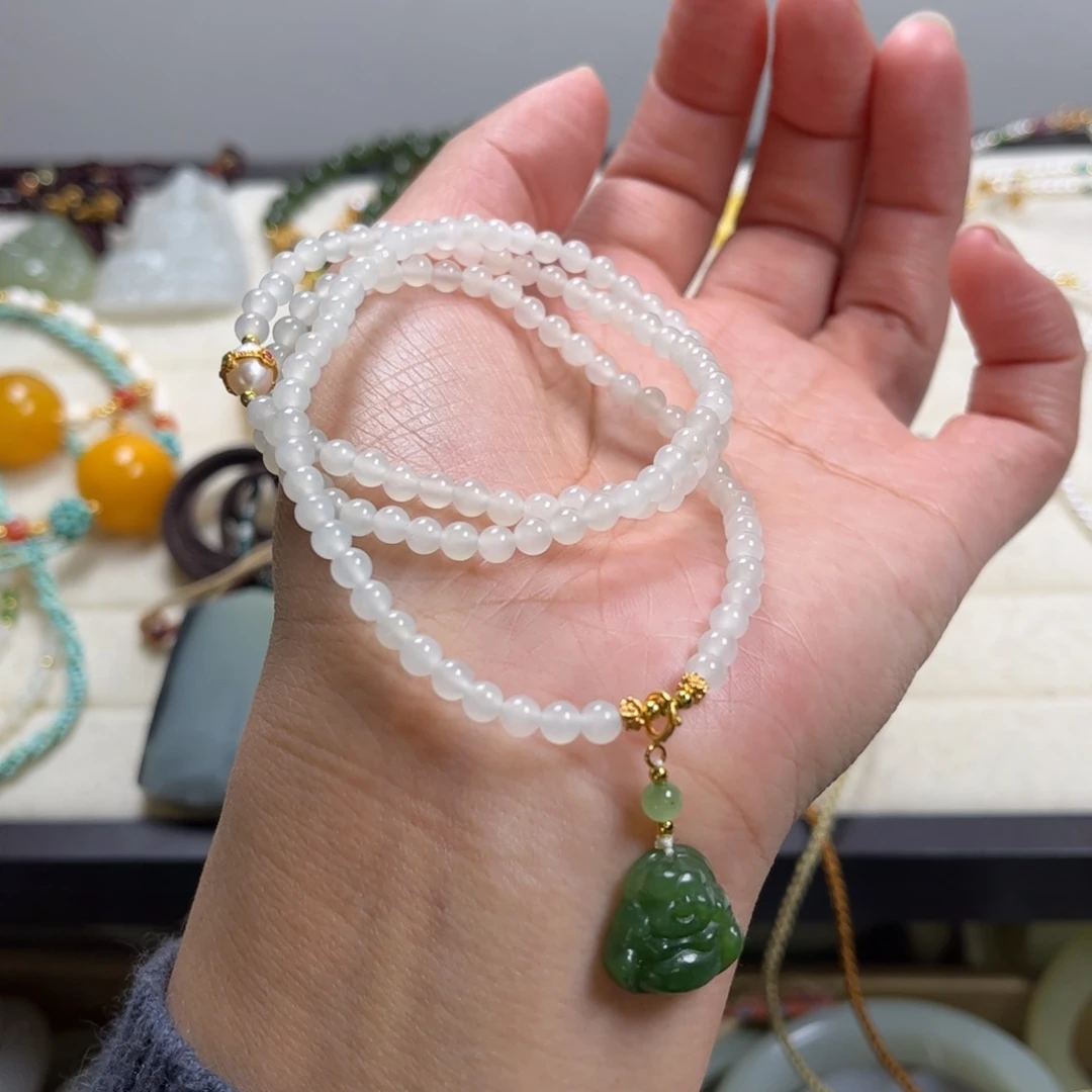 和田玉（碧玉）未镶嵌吊坠(赠链)