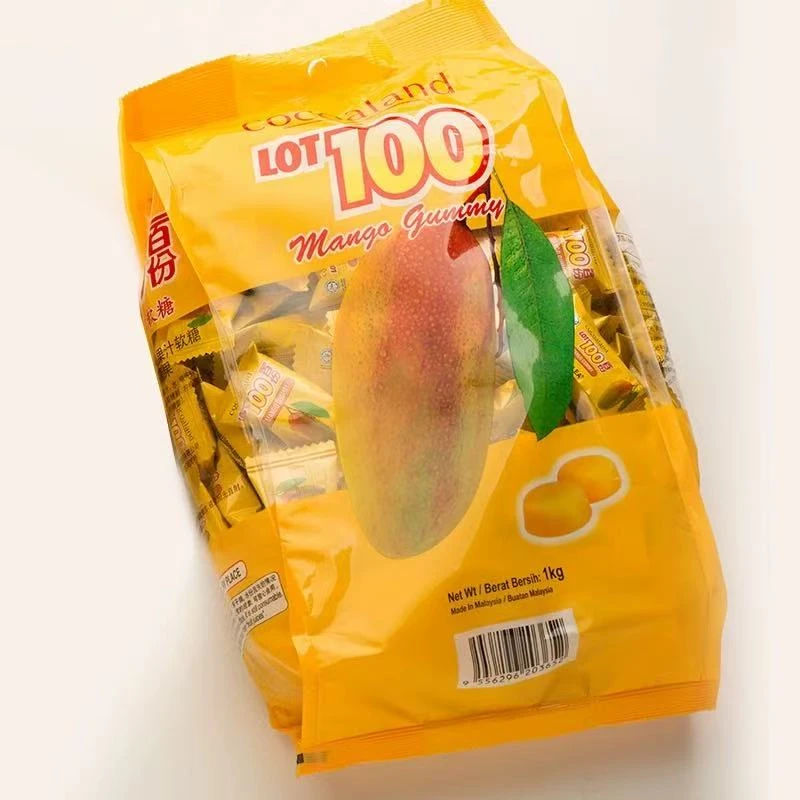 马来西亚一百份芒果味综合口味果汁软糖1000g