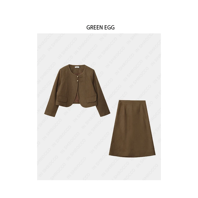 【蛋蛋狂欢价】7855小香气质加棉两件套秋冬大码洋气半身裙套装