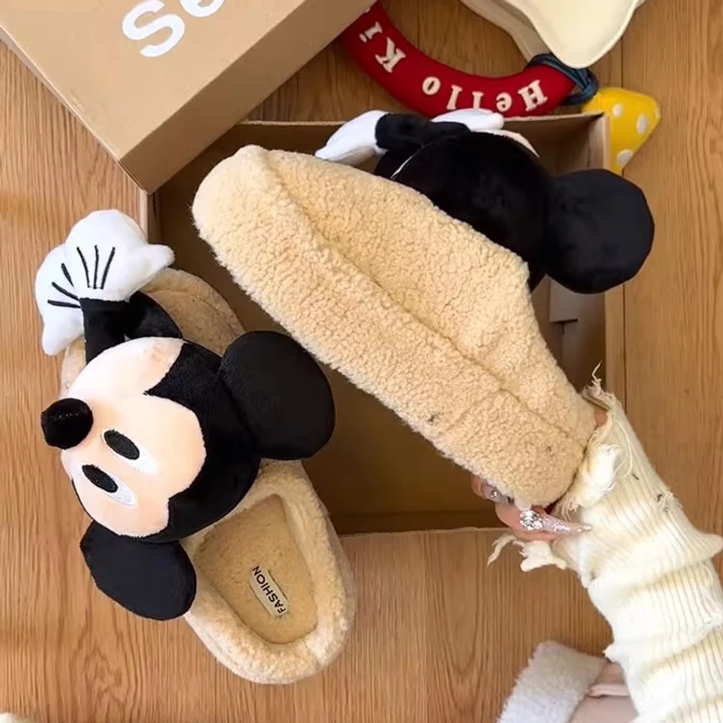 See.u原创可爱卡通米奇厚底包头拖鞋女2025秋冬新款室内居家舒适