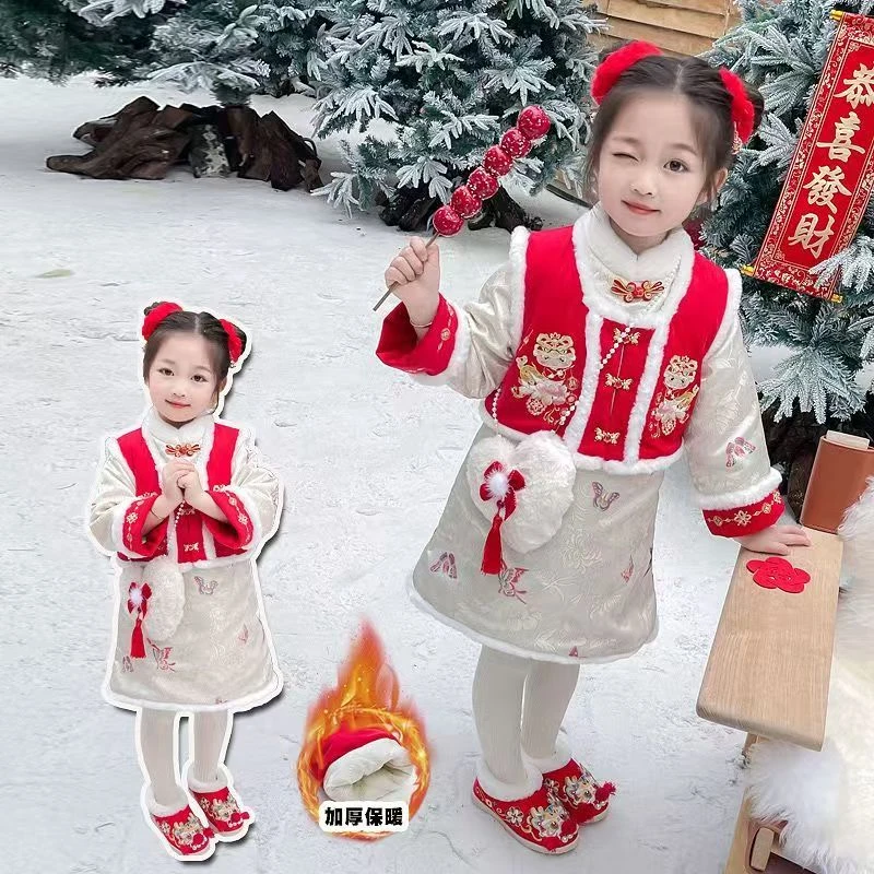 惜韩（371）小心无包好看唐装拜年服女童儿童中国风