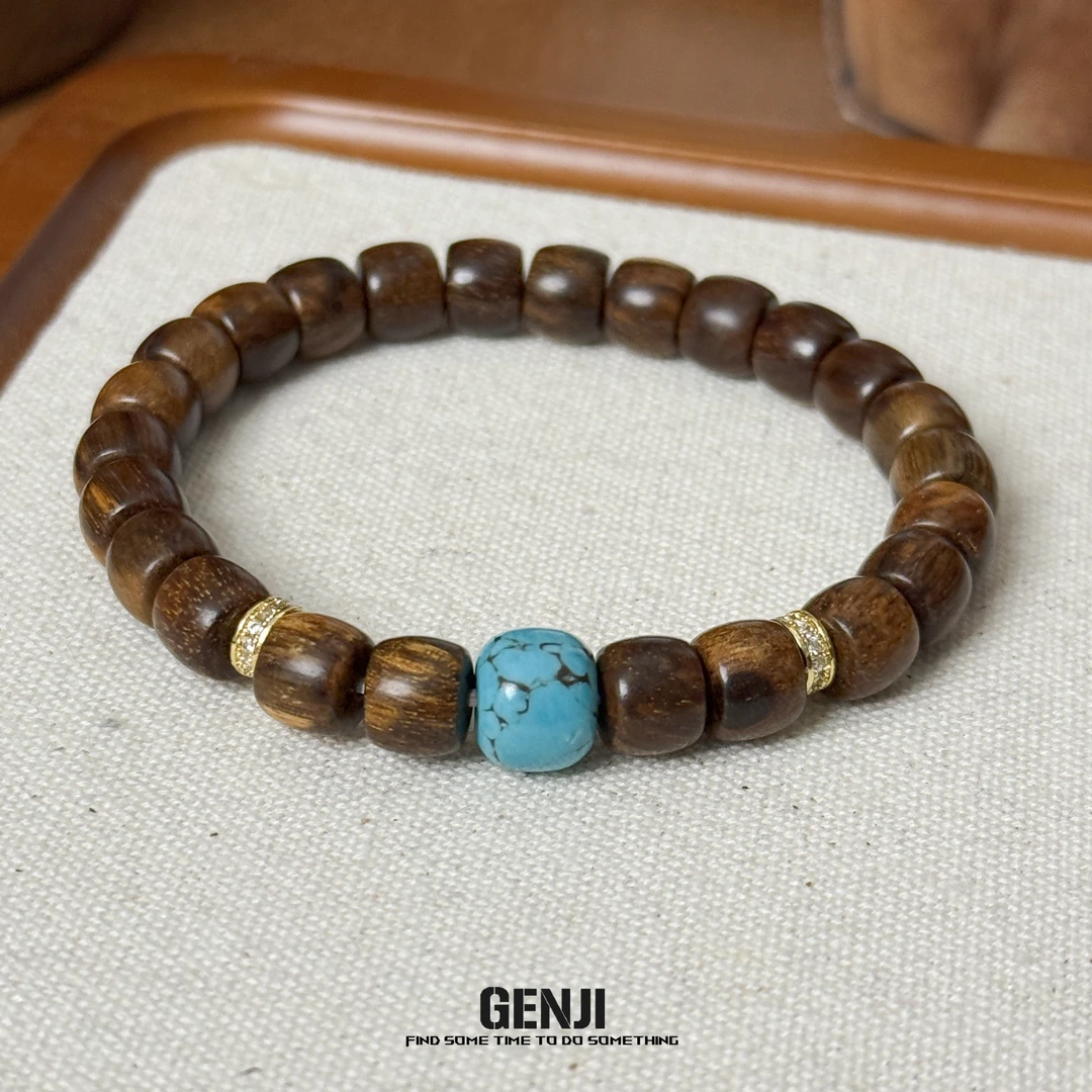 巴布亚贡木单圈手串直切男女情侣香味文玩搭配精致女生百搭手工