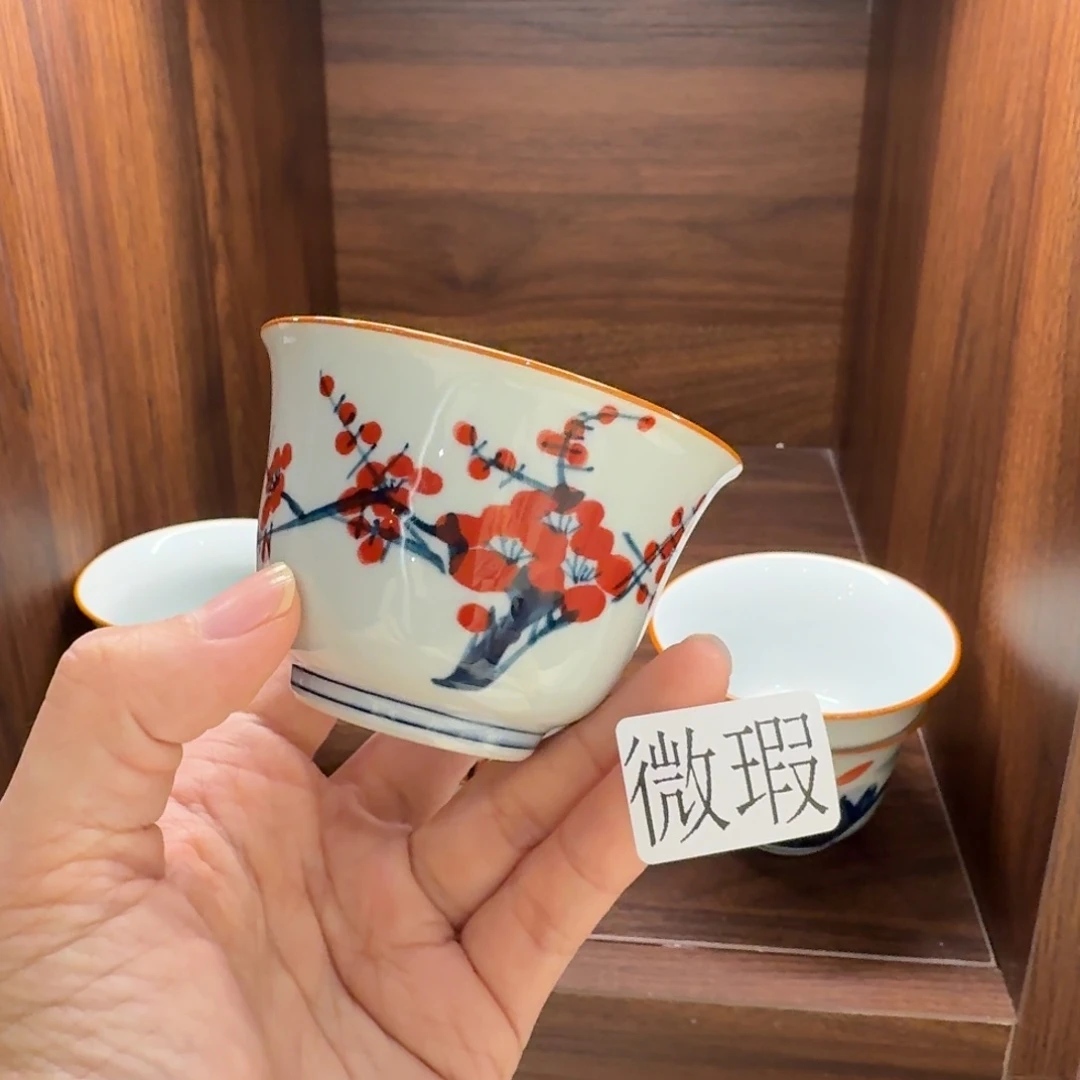 釉下手绘茶具微瑕