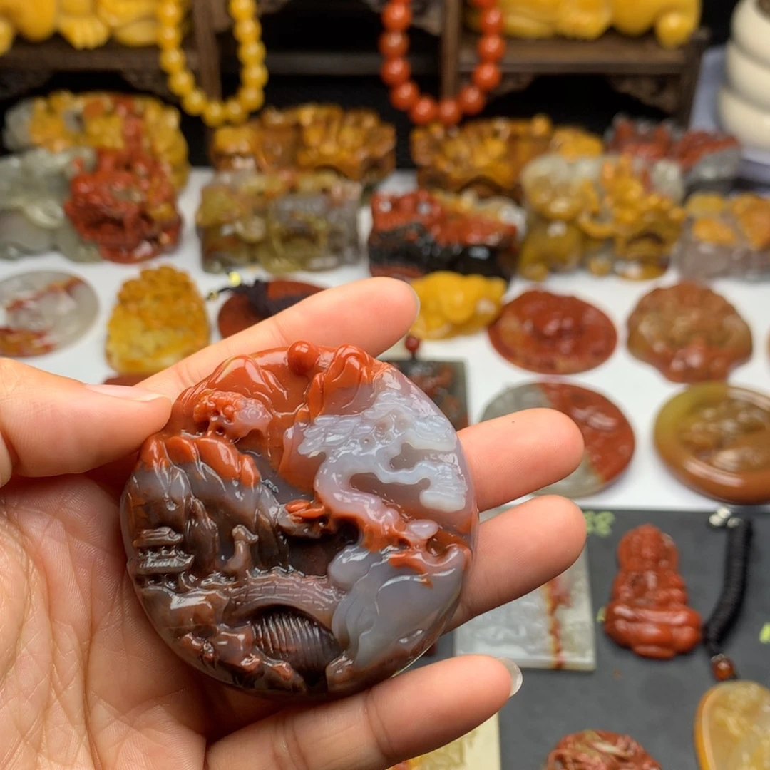 石英质玉（黄龙玉）挂件未镶嵌