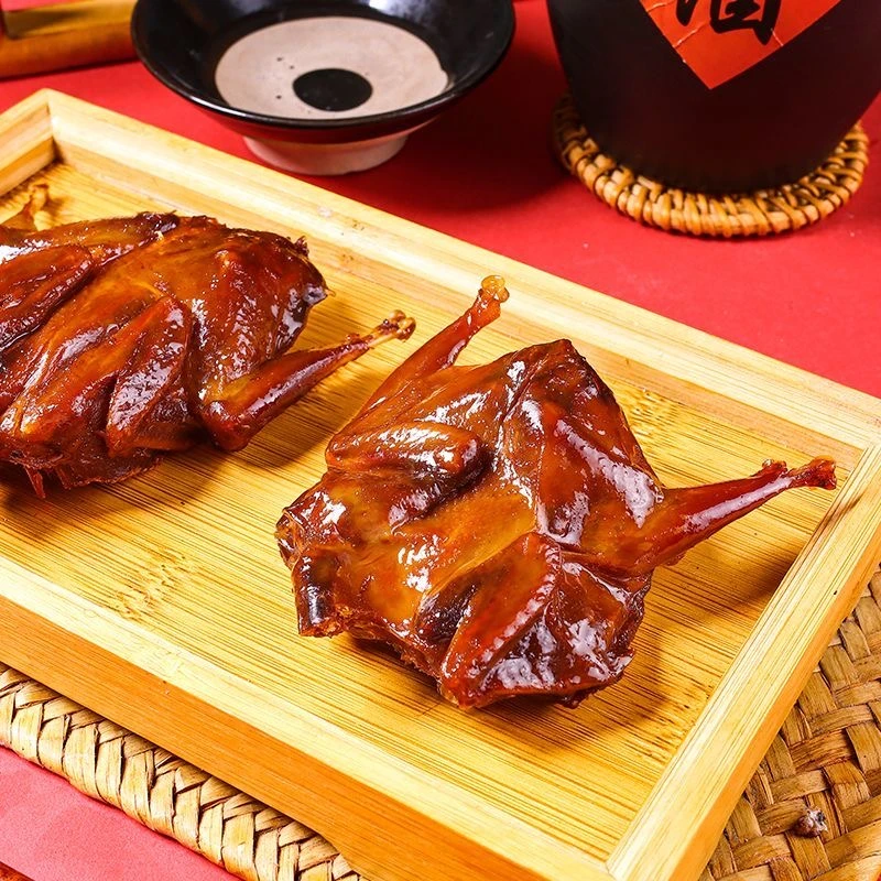e湖北特色美食香辣酱香味烤鹌鹑开袋即食真空包装下酒小菜熟食adr