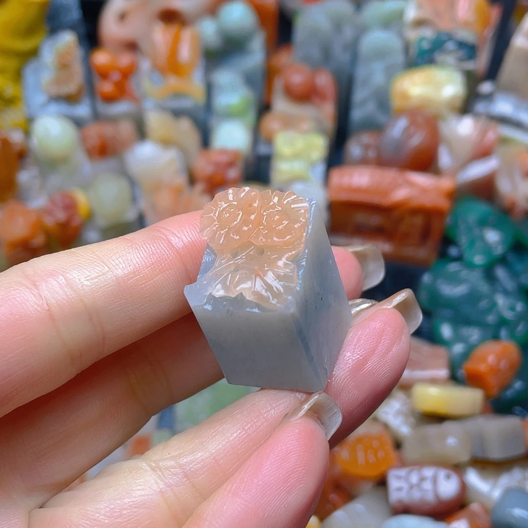 青田石印石花开富贵