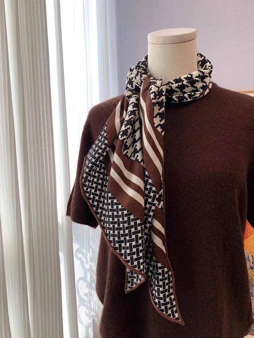 【经典千鸟格】155*35cm长巾复古气时尚百搭春季围巾气质夏季