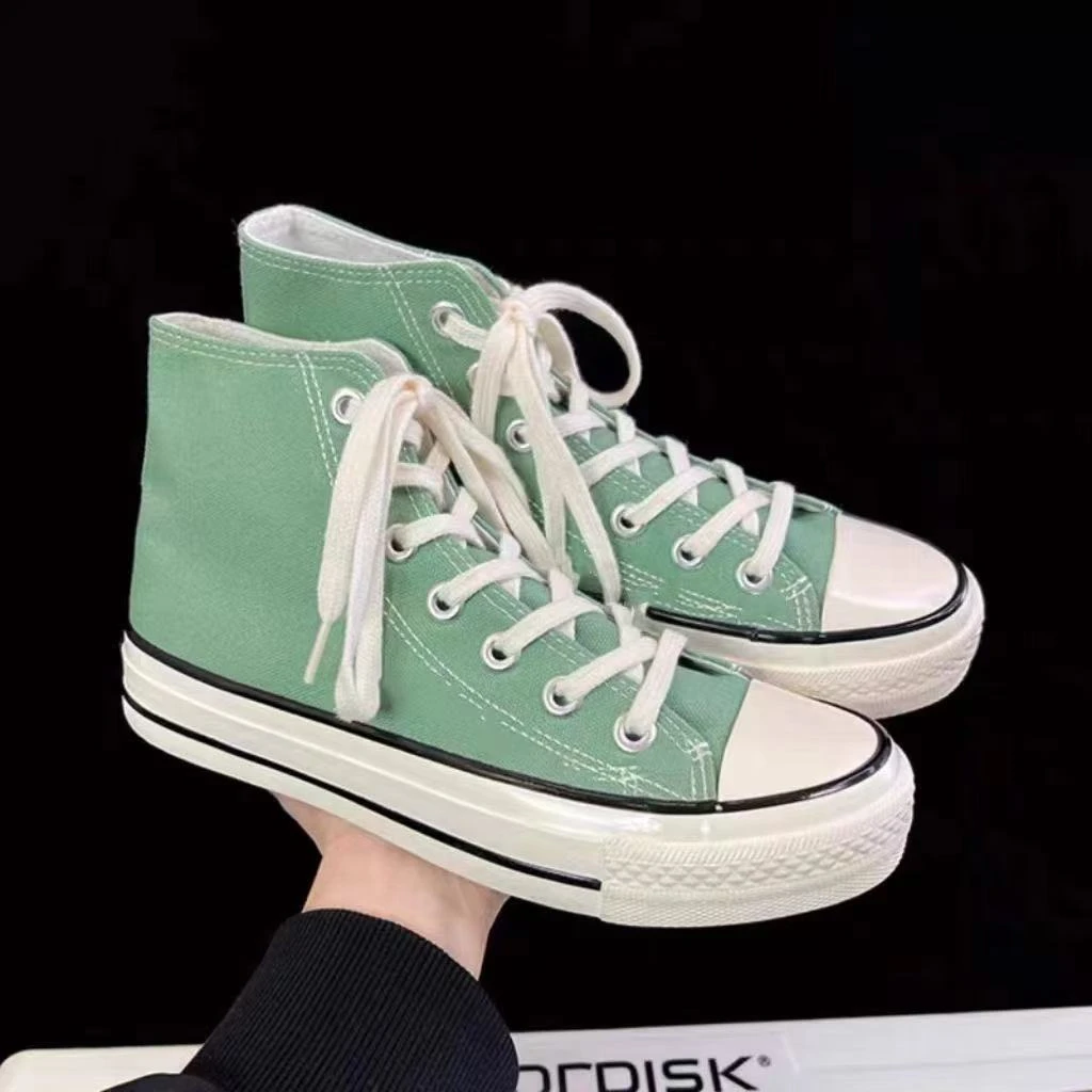 女韩版百搭帆布鞋潮流个性运动帆布鞋高帮