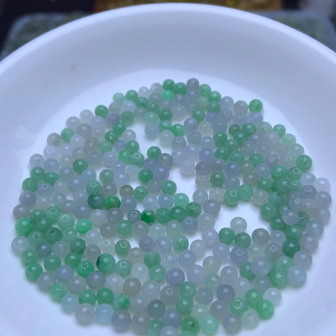 未镶嵌手链翡翠卡3.8紫绿10个