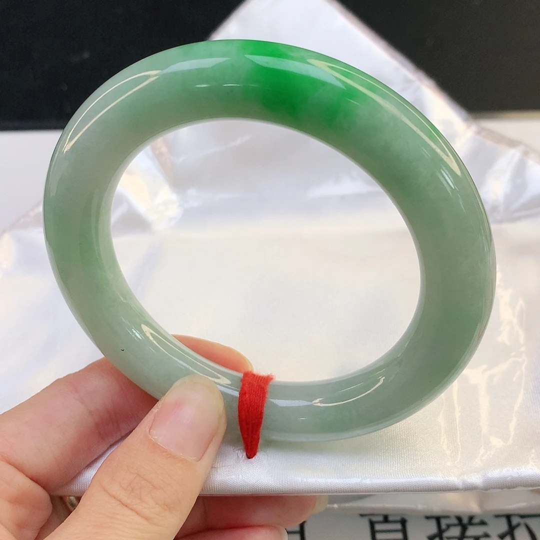 翡翠手镯未镶嵌馨*缅甸天然翡翠圆条手镯836