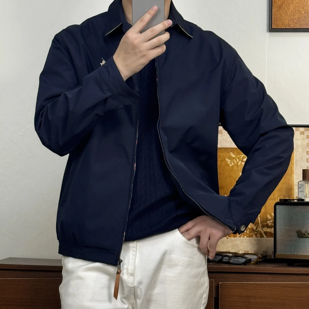 【翻领款】25新款小马刺绣行政夹克休闲百搭商务男春秋上衣