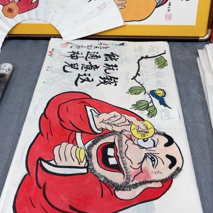 国画手绘禅意画一物一拍