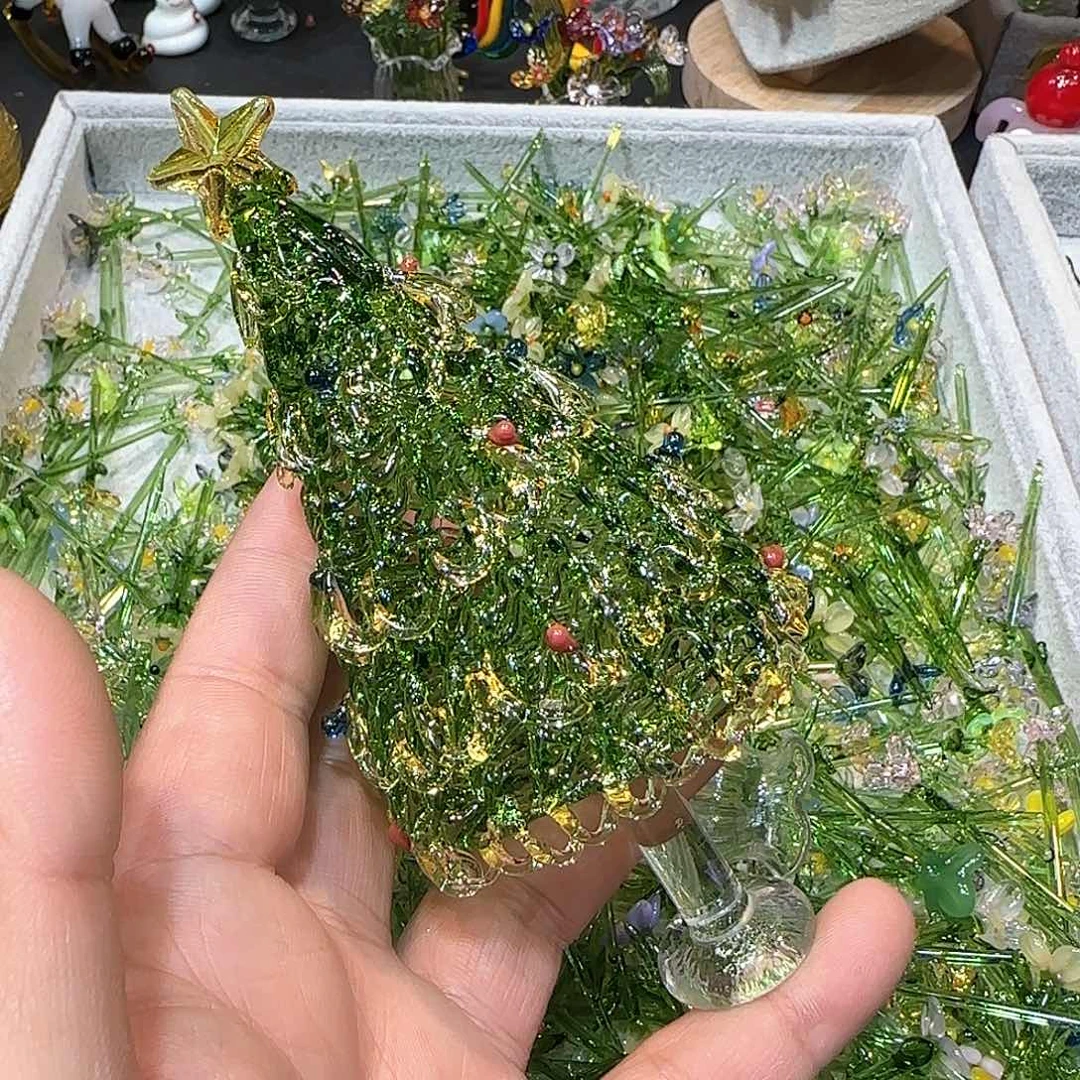 琉璃手工艺品大绿树金色