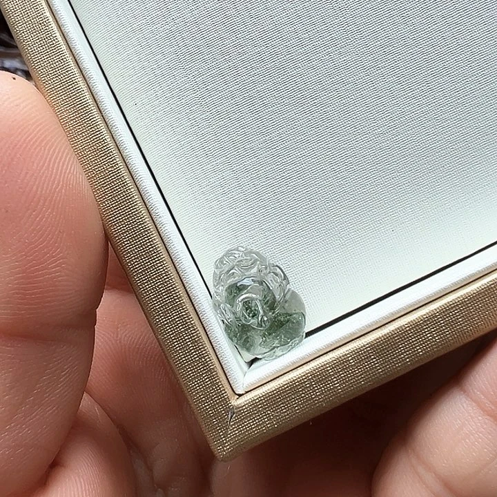 水晶颈饰未镶嵌天然绿幽灵貔貅无镶嵌打孔不退换