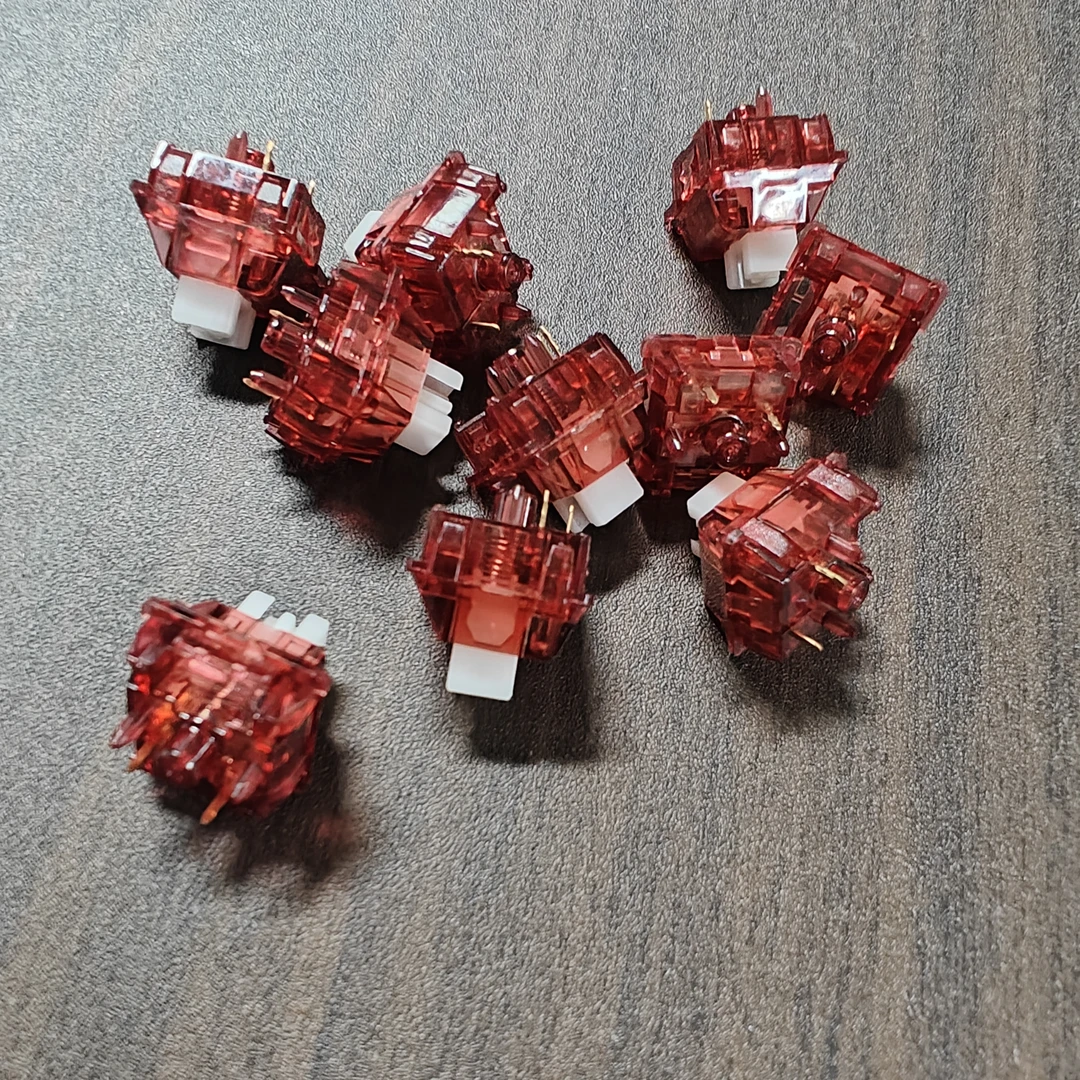 准新品 爱国心 客制化静音轴机械键盘专用轴体-石榴红静音轴