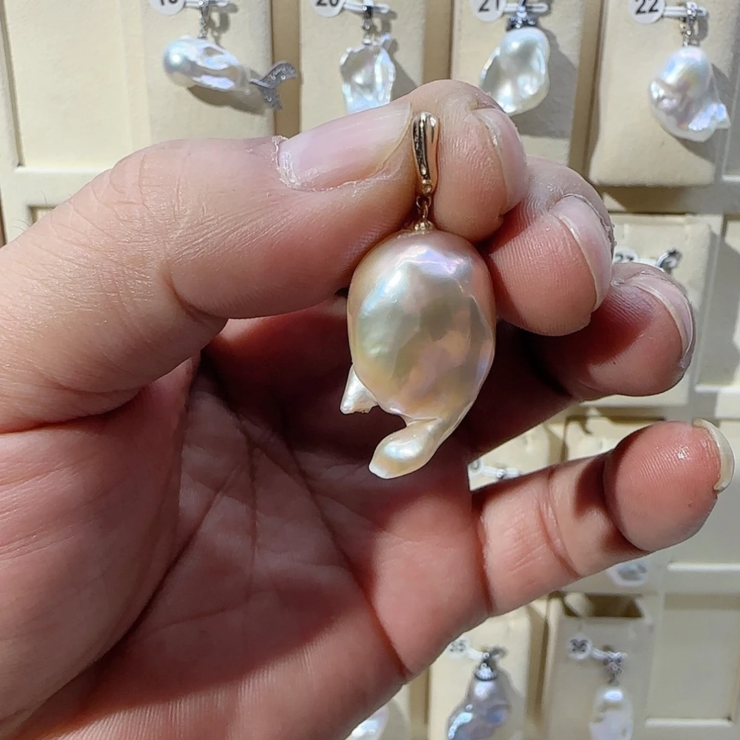 银S925镶嵌淡水珍珠颈饰