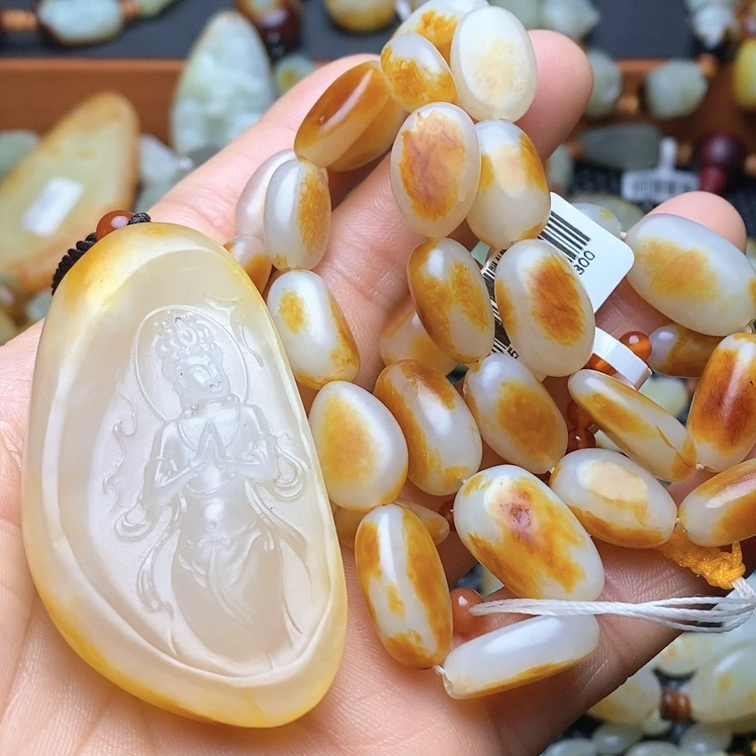 和田玉手链未镶嵌漂****哥