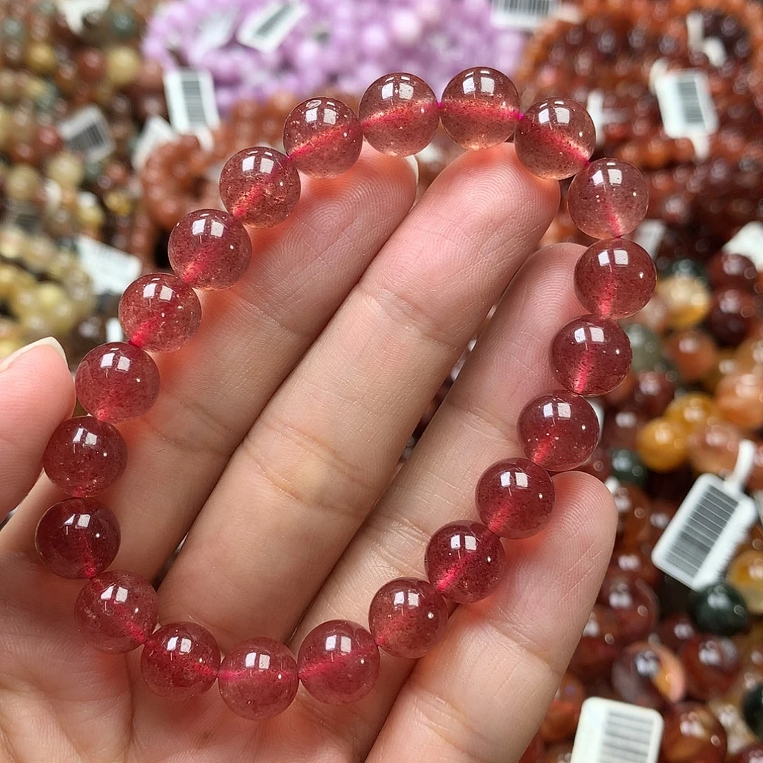 水晶手链未镶嵌草莓晶9mm