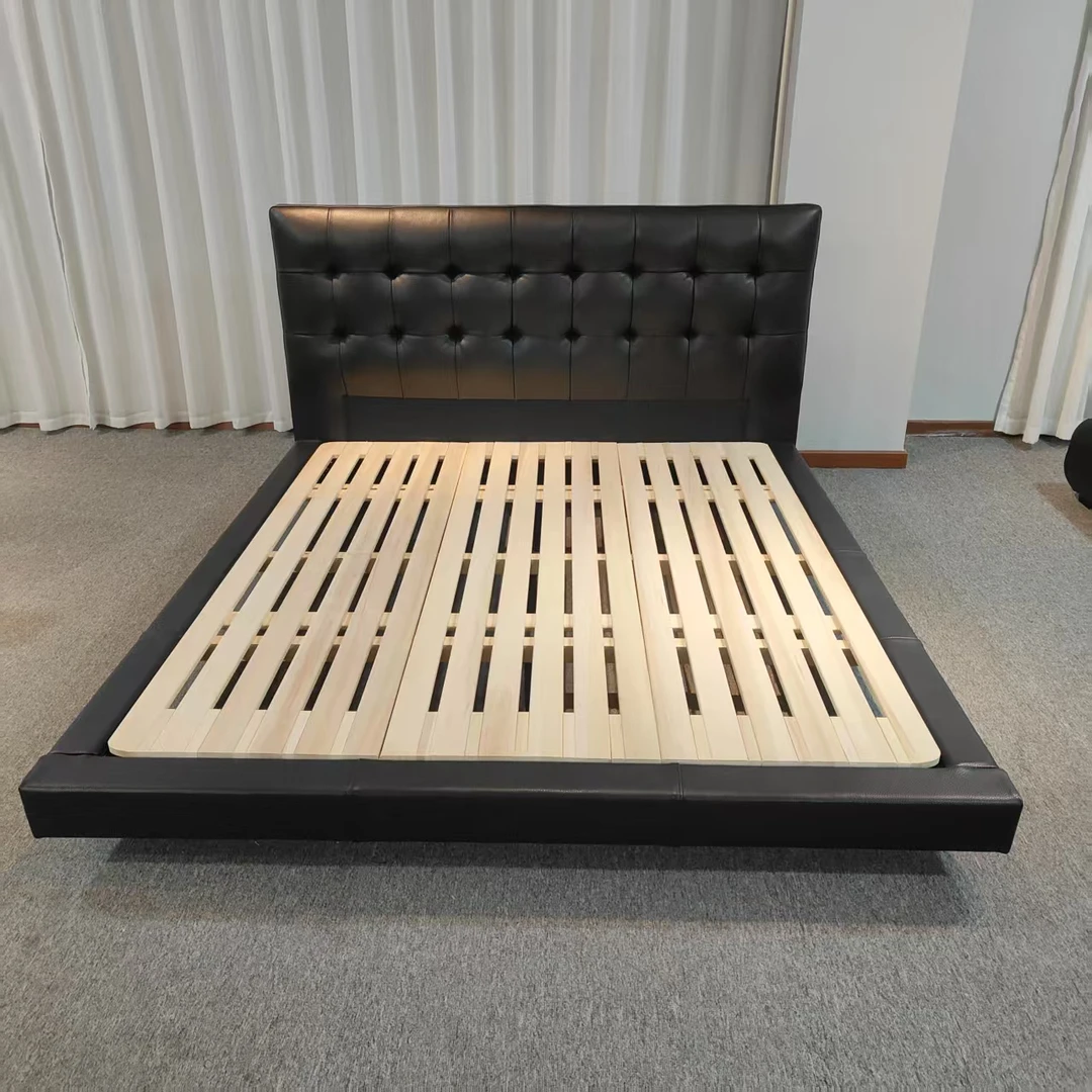 QK6064华夫格 新款 1.8M大床 真皮头层牛皮