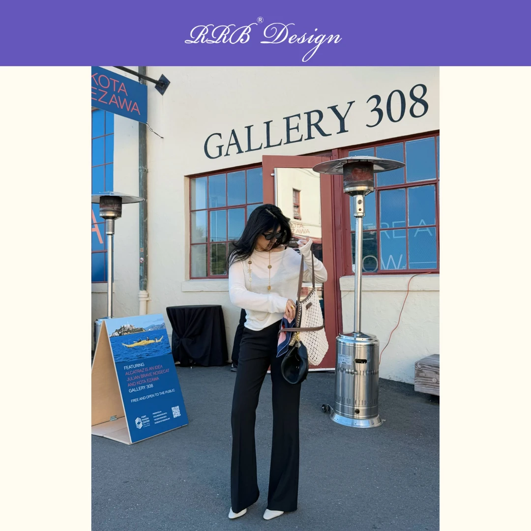 RRB Design「梨形神裤」高弹修身显瘦显腿直百搭高腰微喇裤