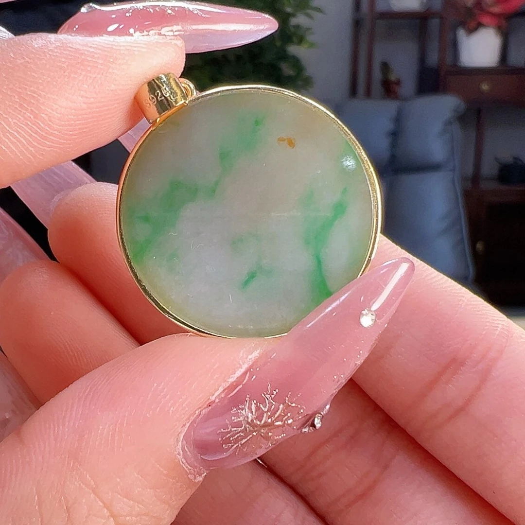 翡翠吊坠(不含链)银S925镶嵌吊坠13