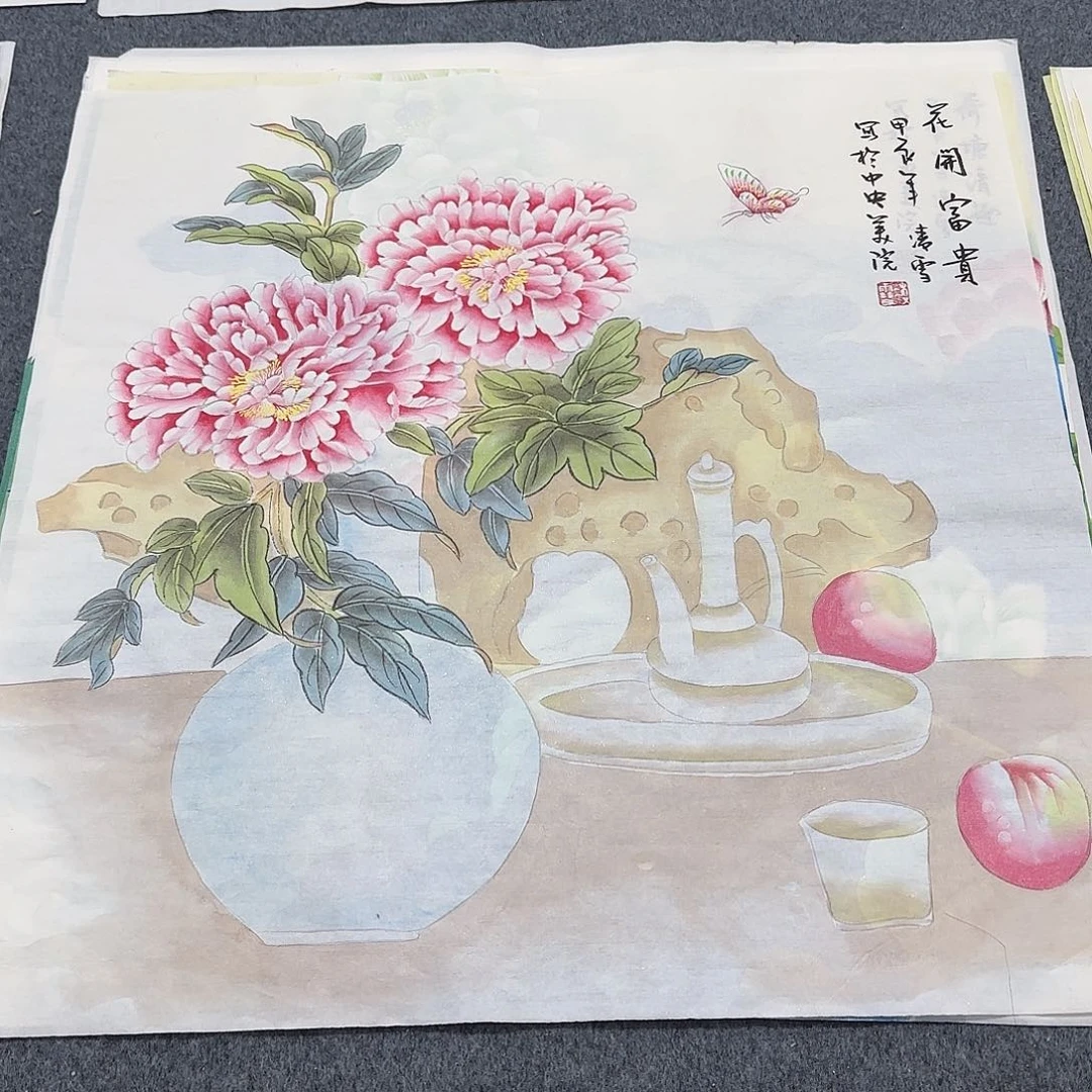 国画尺寸70X70手绘作品
