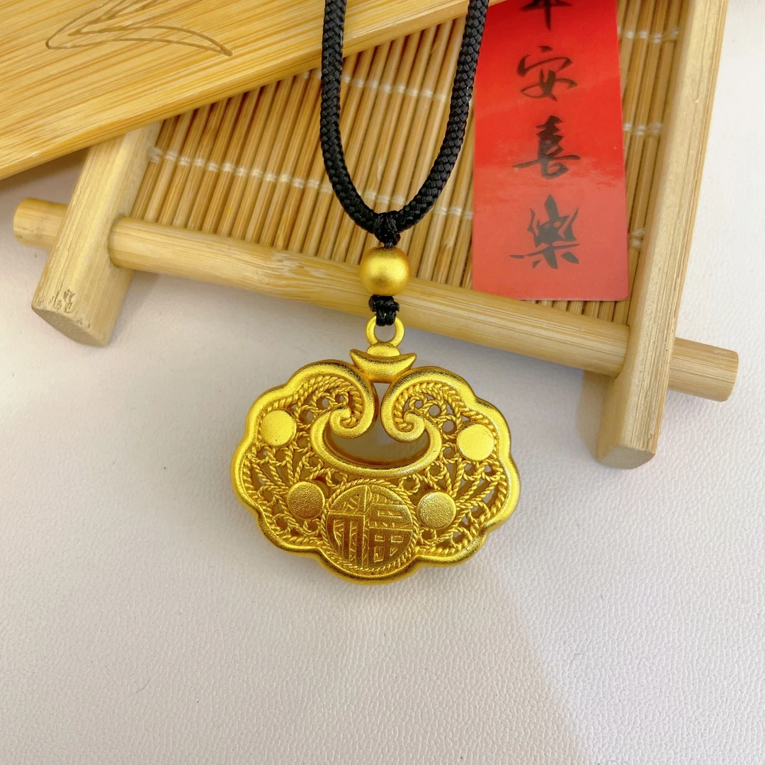 合金吊坠 祥云福锁无铃铛款编绳时尚传承祥云锁