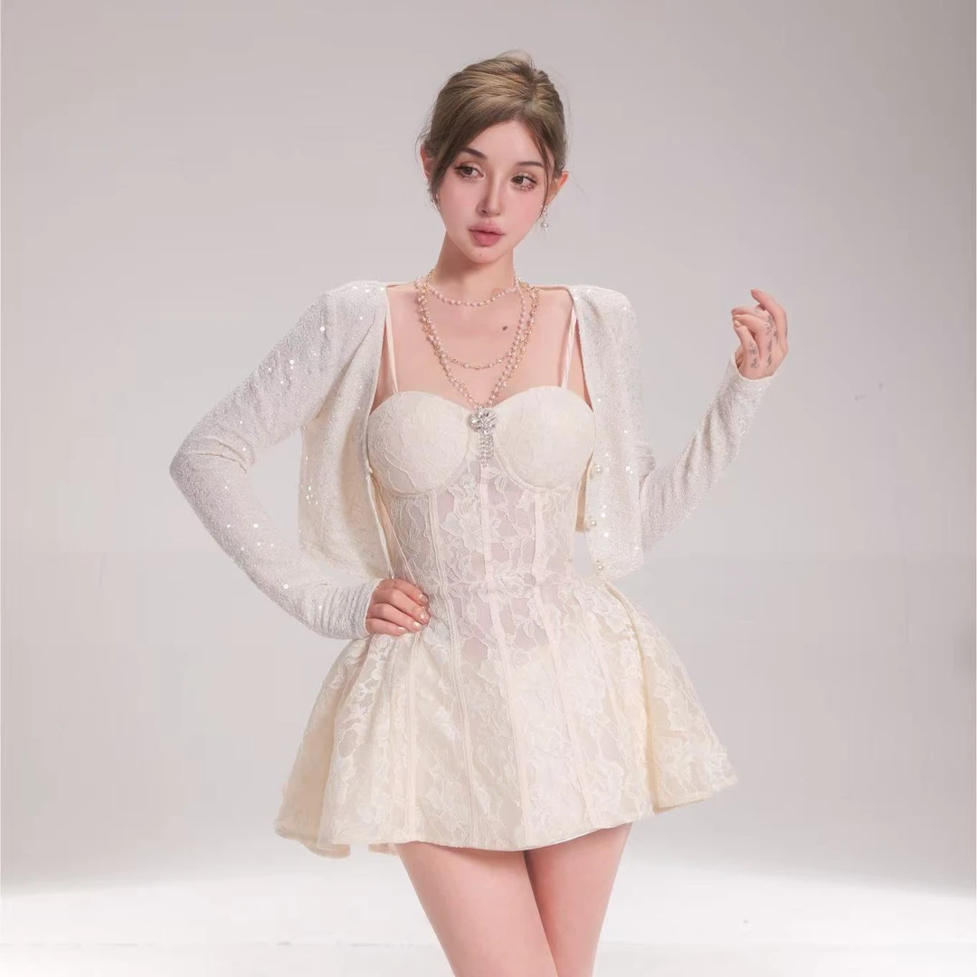 龙牙童推荐【 轻奢小外套】蕾丝小香风长袖外套显瘦气质法式修身INS