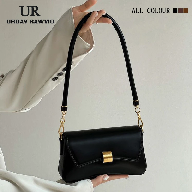 URDAV RAWVIO包包女2025新款高级质感百搭单肩斜挎包法棍包腋下包