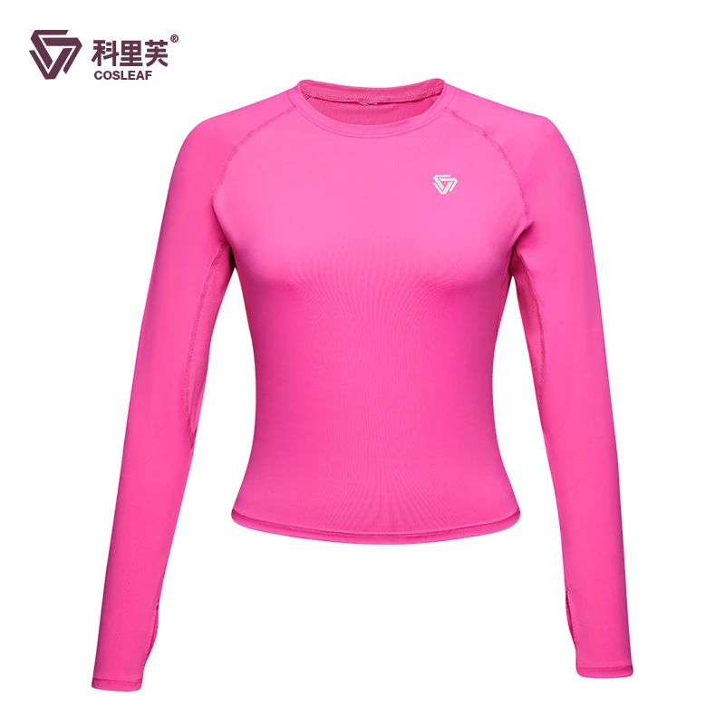 【上新】速干长袖短款运动T恤修身户外跑步健身衣拼网透气女