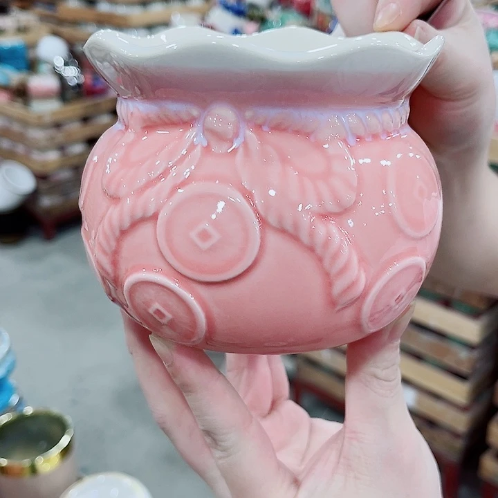 有孔，凑10元包邮陶瓷花盆发货！