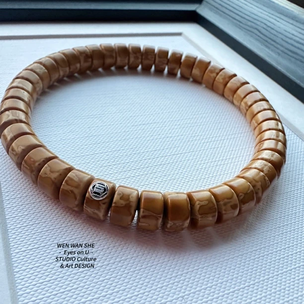 8×5「金蛇」紫金鼠药片单圈手串肉鼠招财鼠