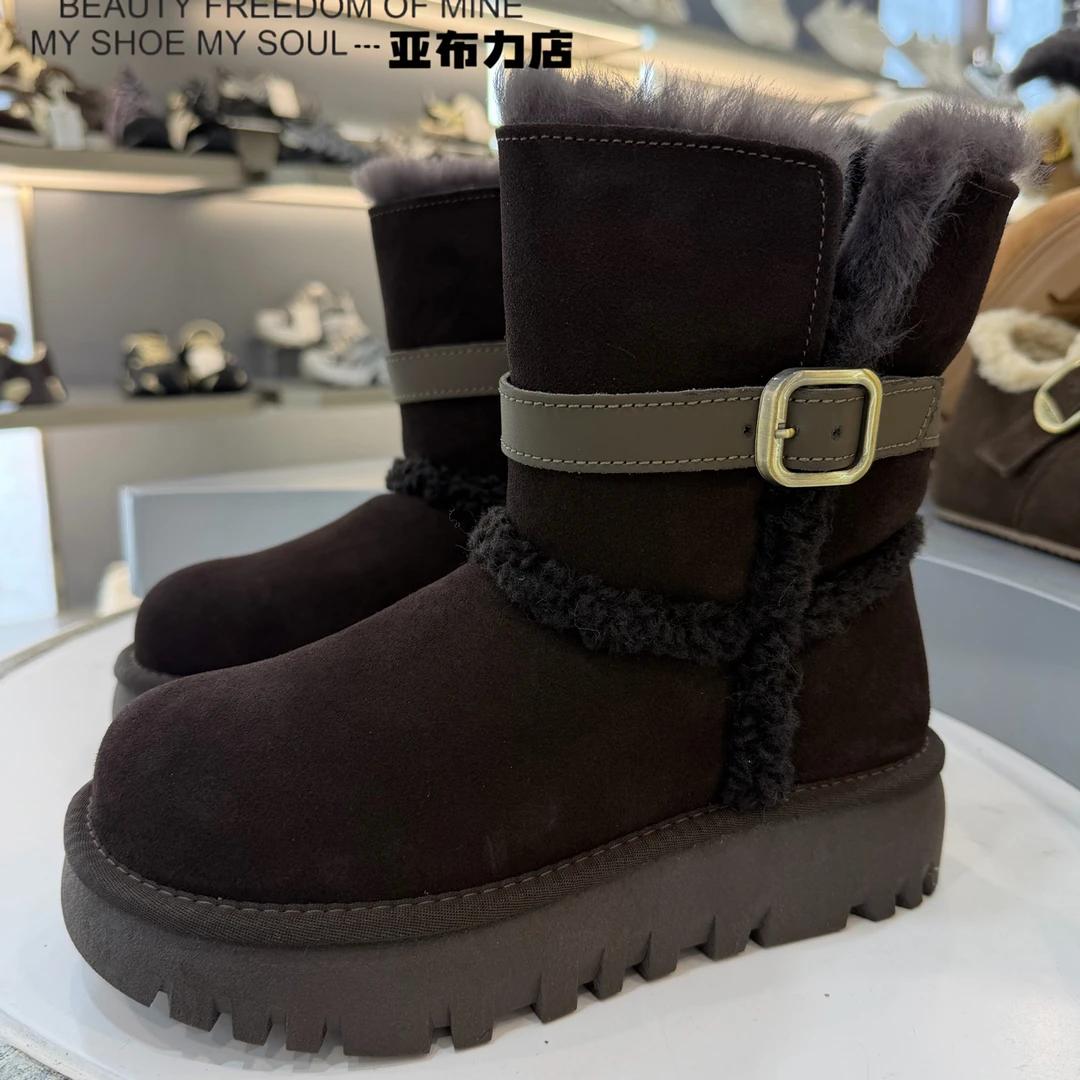 玛莎玛索9886dm厚底皮毛一体时尚百搭雪地靴