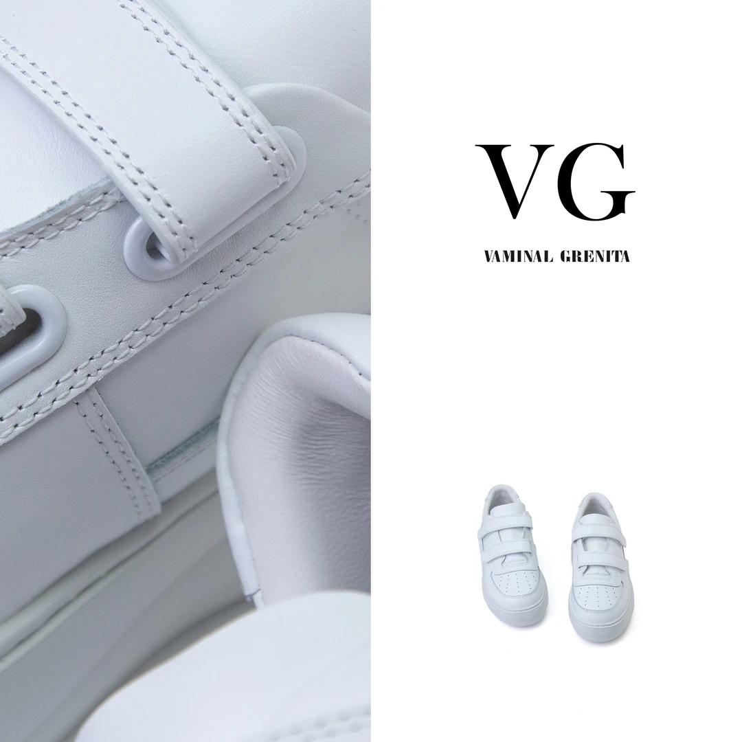 VGYZX12 --魔术贴牛皮小白鞋