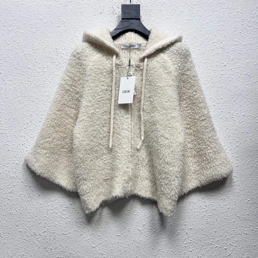 全新未使用 DIOR/迪奥 纯色logo印花连帽泰迪针织衫 38 YH15605