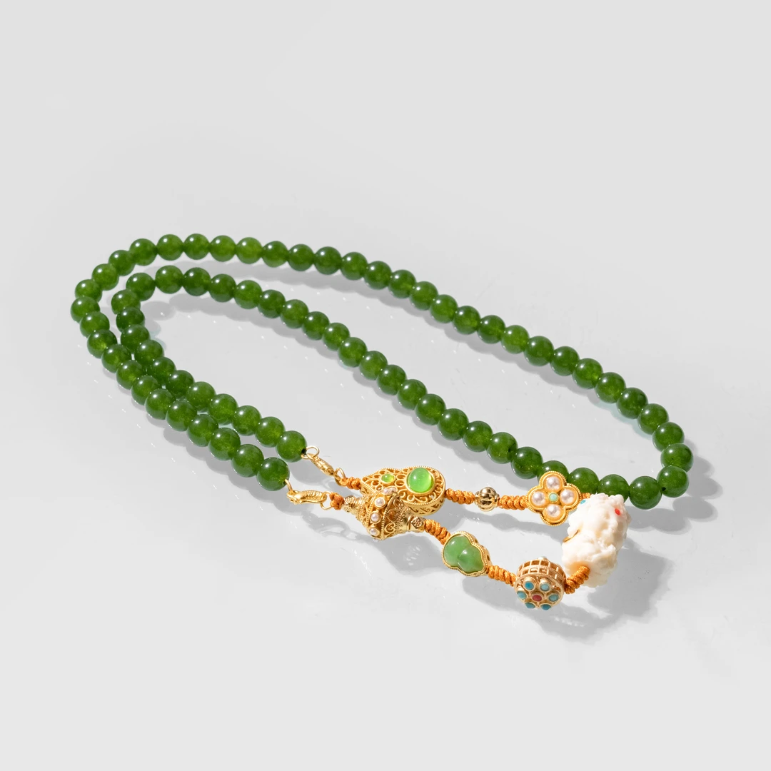 新中式设计国风项链 复古可拆卸编织手链